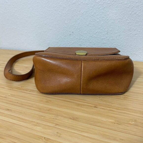 Madewell Mini Abroad Leather Crossbody Bag Purse Tan Brown Leather L4913 - Picture 4 of 6